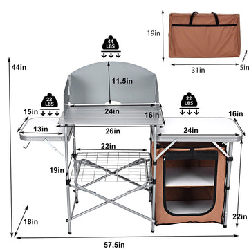 Giantex portable camp cook station with bag ensures easy transport and setup.