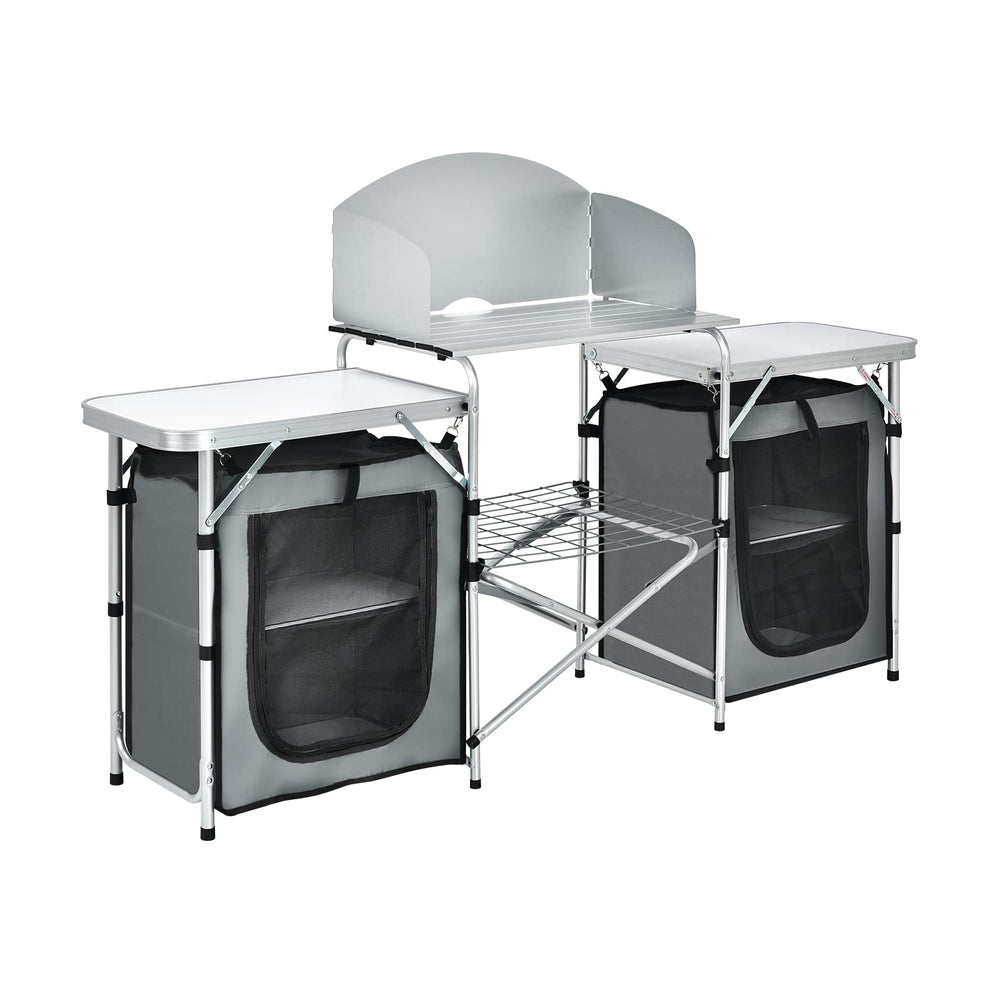 Giantex portable camp cook station ready for backyard BBQs and camping.