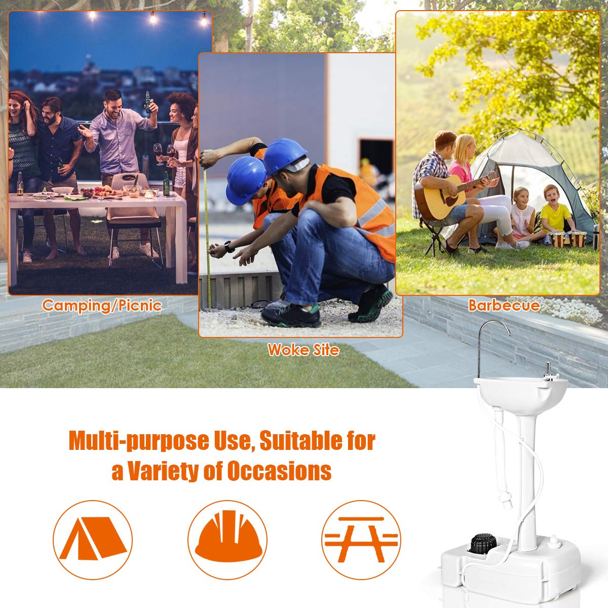Giantex base assembly enables quick, tool-free setup.
