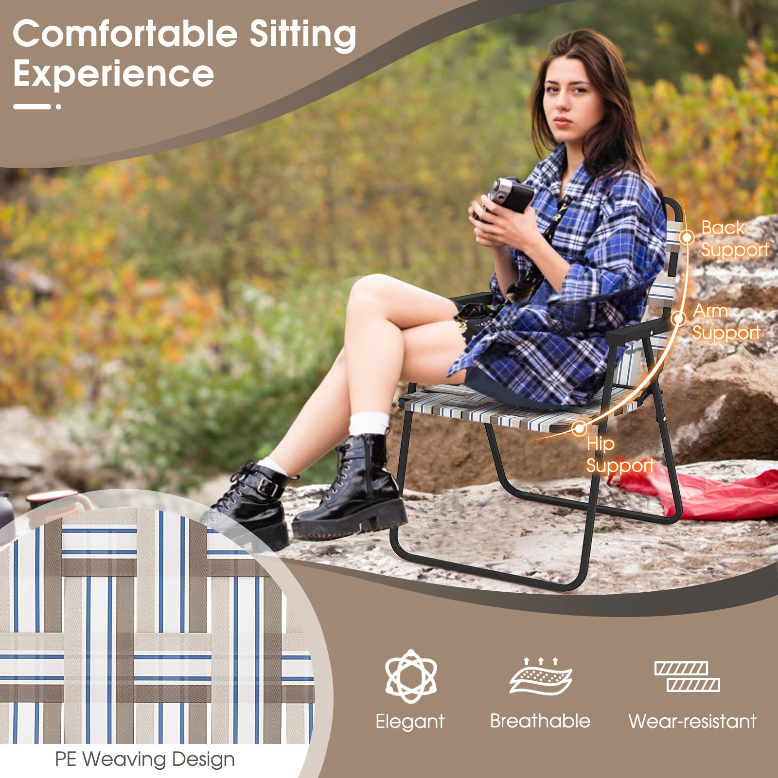 Giantex portable foldable design fits trunks for camping trips.