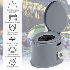Giantex portable travel toilet with removable paper holder for quick access.