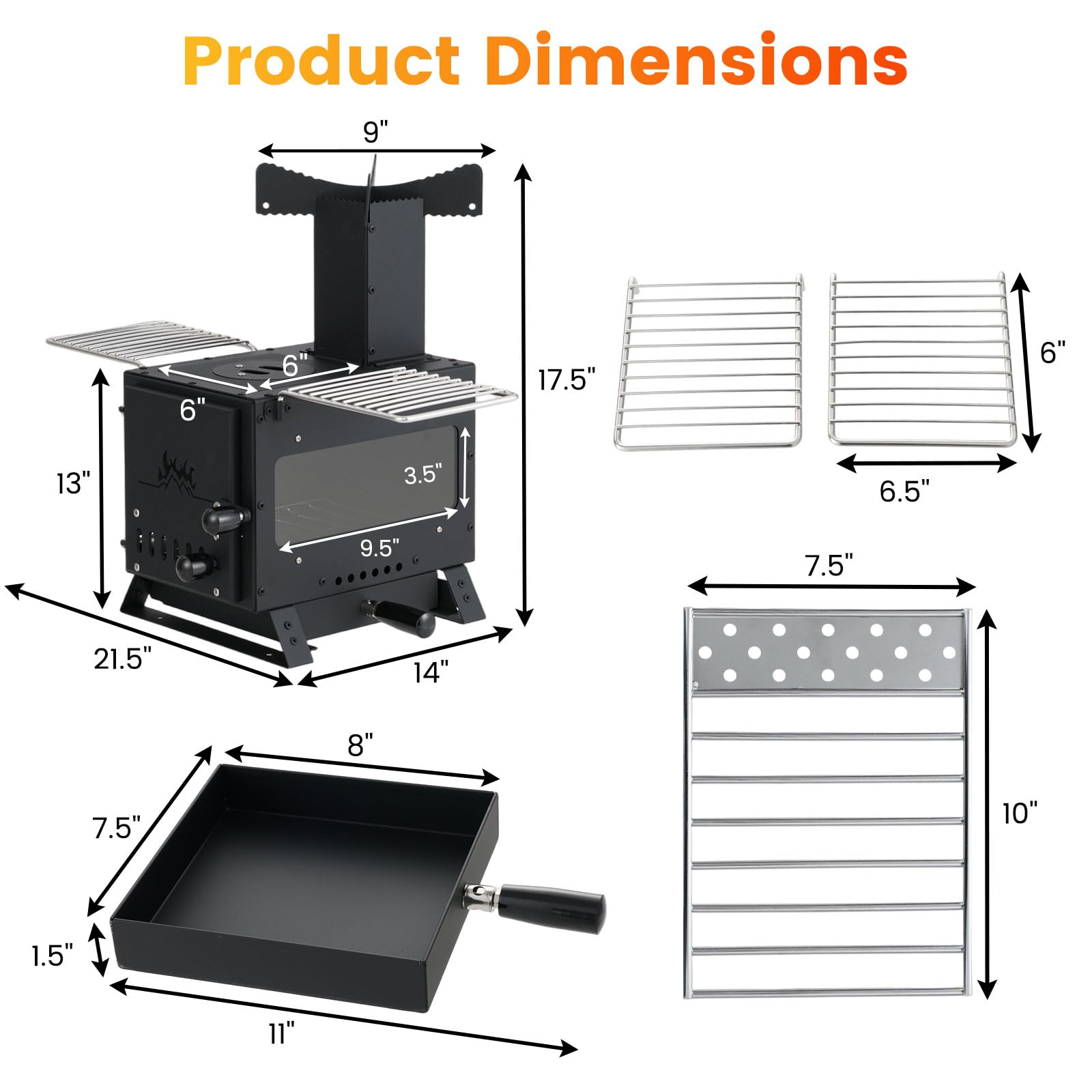 Giantex stove side grill setup, dual grills for efficient outdoor meals.