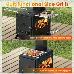 Giantex three-cooking-positions stove enables multi-zone cooking for kettles, pans, and soups.