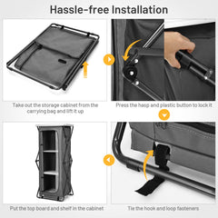 Giantex three-shelf outdoor storage system keeps items organized