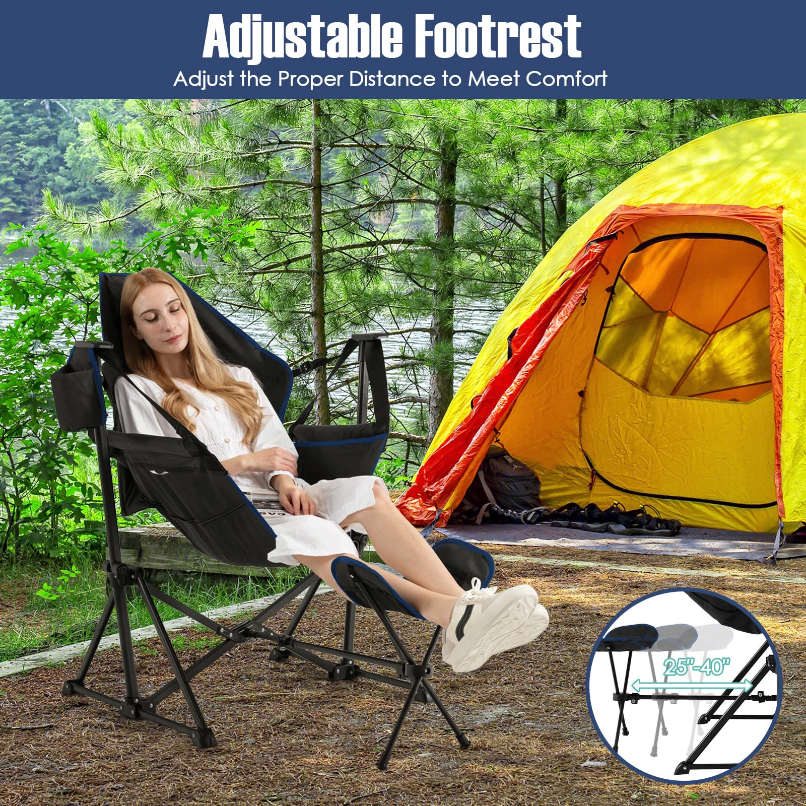 Giantex triangle frame with non-slip pads for stable outdoor seating