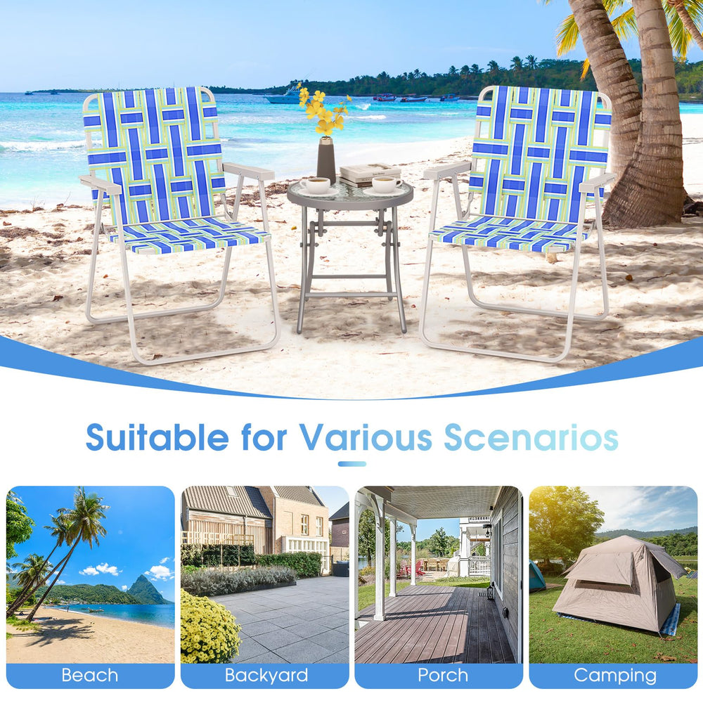 Giantex webbing seat detail features fade-resistant fabric for long-lasting outdoor use.