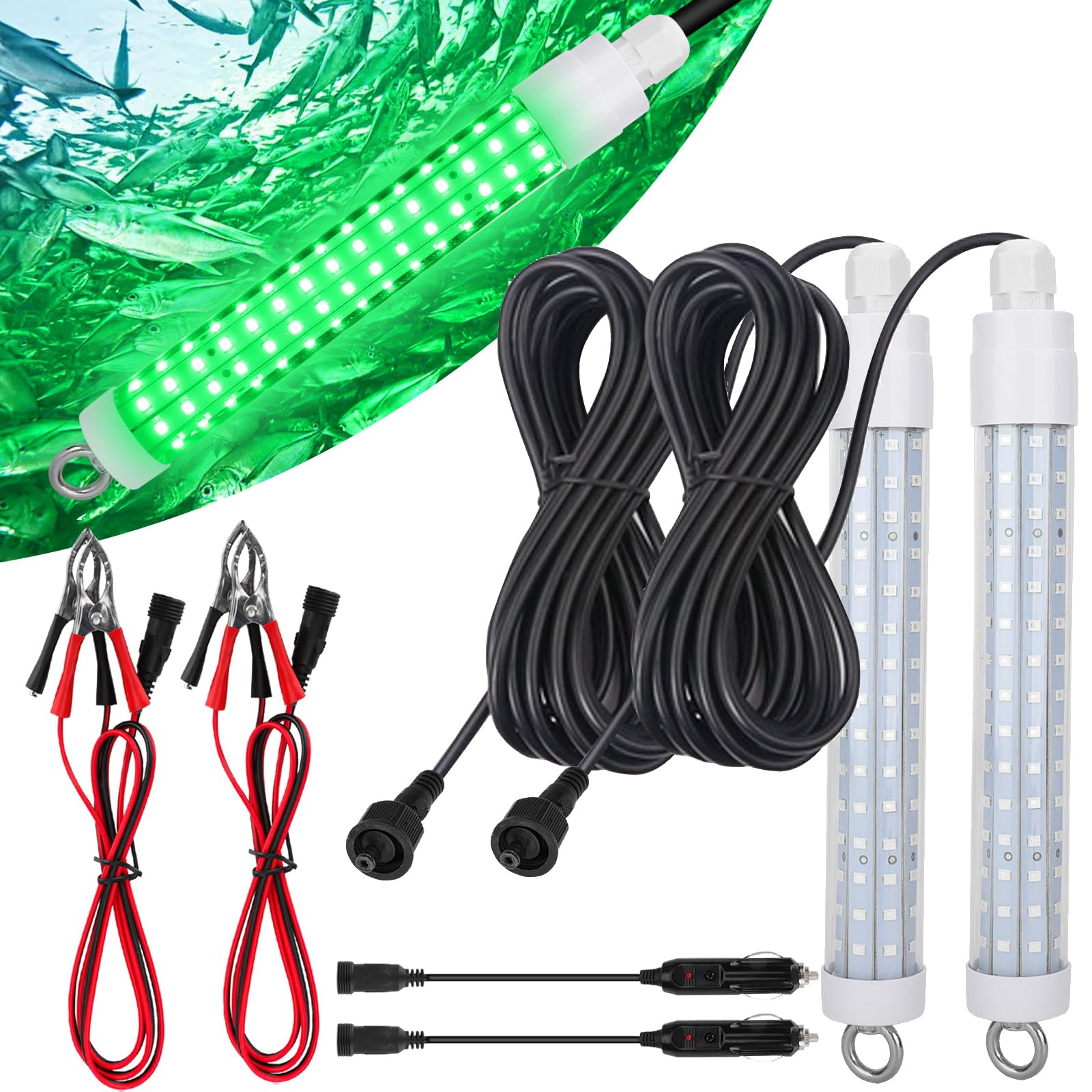 Gibbab underwater light 8in green LED for night fishing lure attraction