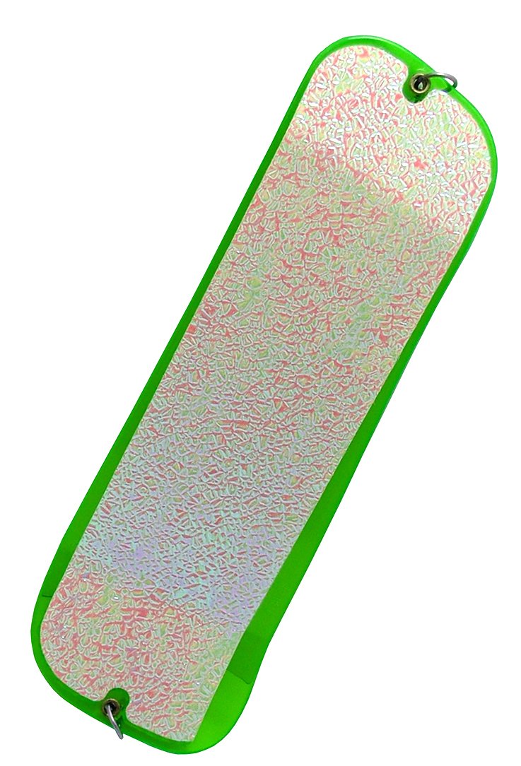 Gibbs-Delta Highliner Flasher in glow crystal green showing lifelike swimming action for lures