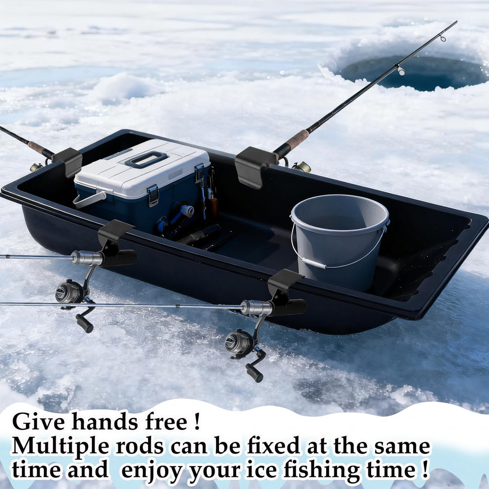 Gift-ready black ice fishing rod holder for anglers