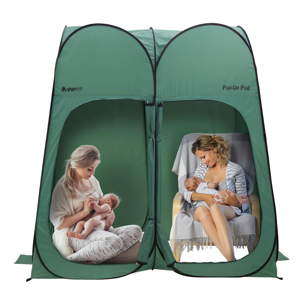 GigaTent Two Room Pod durable polyester frame withstands outdoor use.