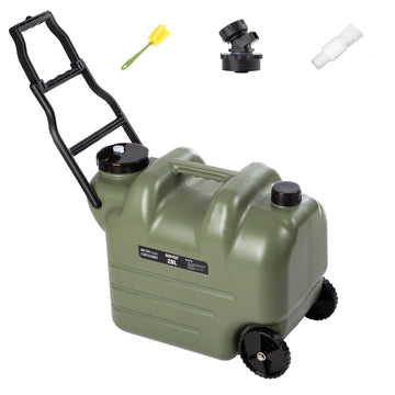 GIGYES 7.4 gallon water jug with wheels for easy transport on hikes