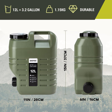 GIGYES food-grade BPA-free container keeps water taste-free outdoors.