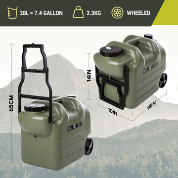 GIGYES rolling water tank with folding handle for camping trips