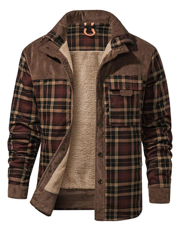 Gihuo sherpa-lined jacket close-up showing plush warmth and comfort.