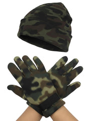 Gilbins warm beanie and glove set close-up showing stretchy hat for a snug fit