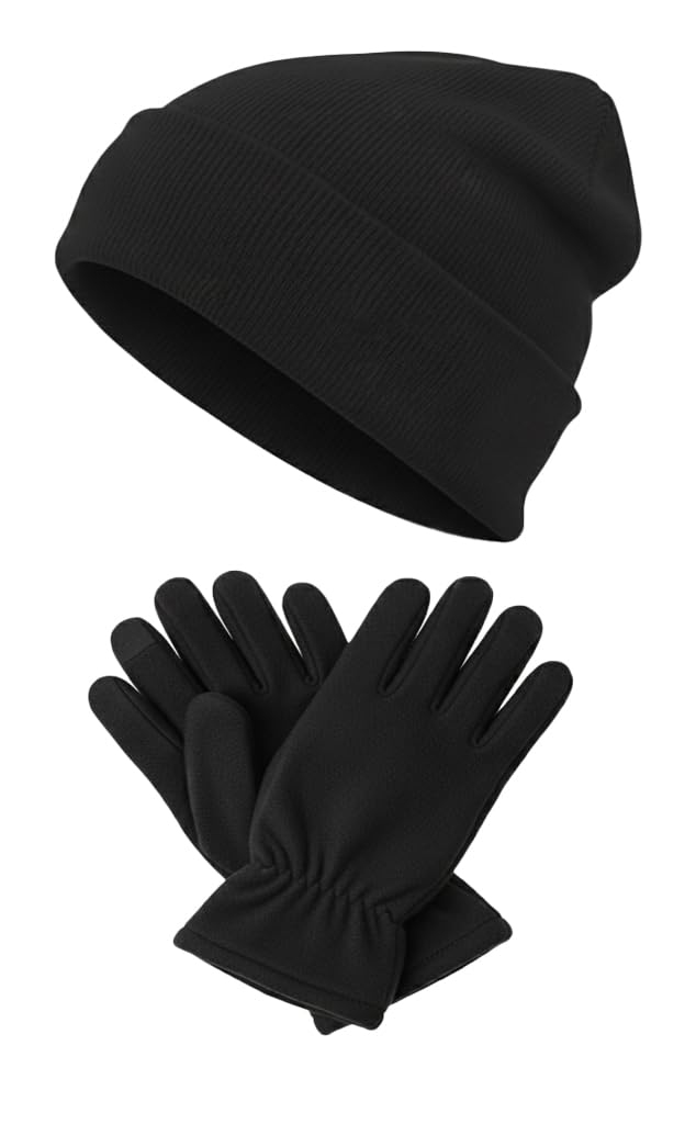Gilbins warm beanie set neon camouflage hat for winter outdoor warmth