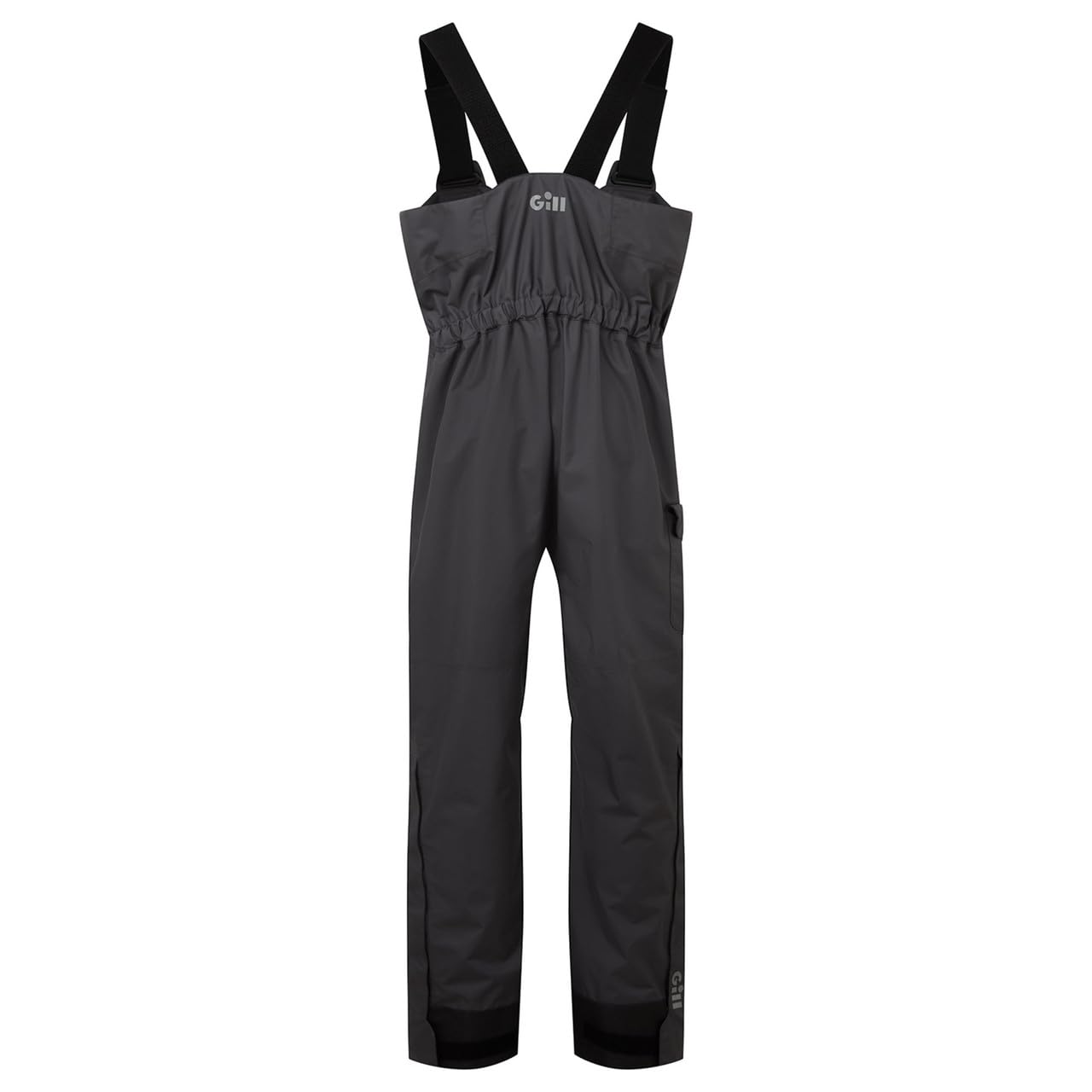 Gill Aspect Bib Shadow XXL knee-length zippered legs enable easy on/off in damp weather.