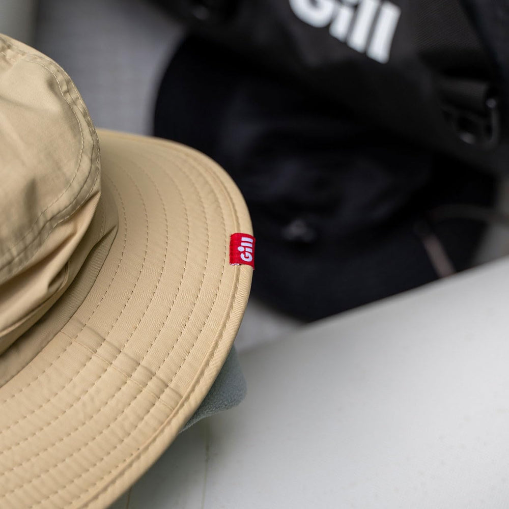 Gill khaki sun hat ideal for beach days and sailing adventures.