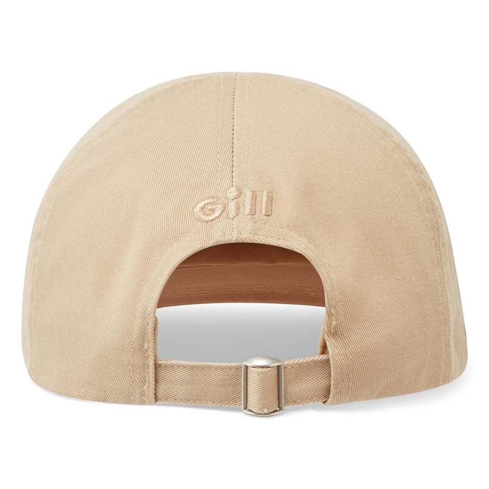 Gill Marine Cap khaki back view featuring non-corrosive rear adjustor