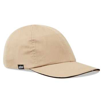 Gill Marine Cap khaki front view with classic six-panel crown and branded peak