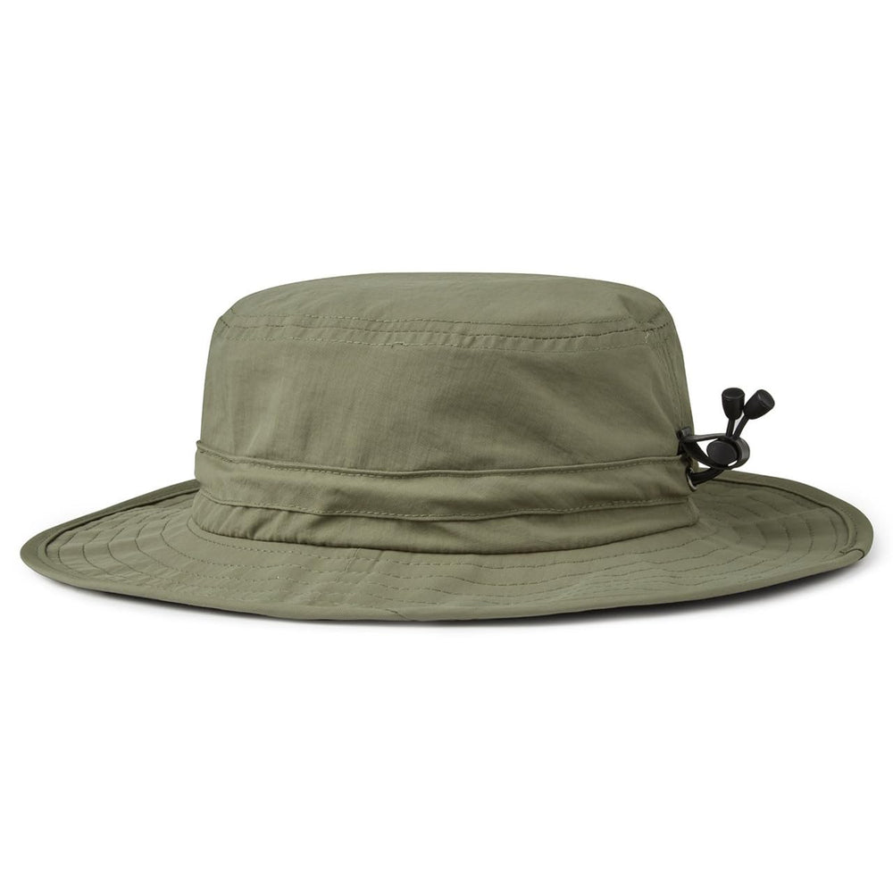Gill marine sun hat worn on dock highlights 50+ UV protection