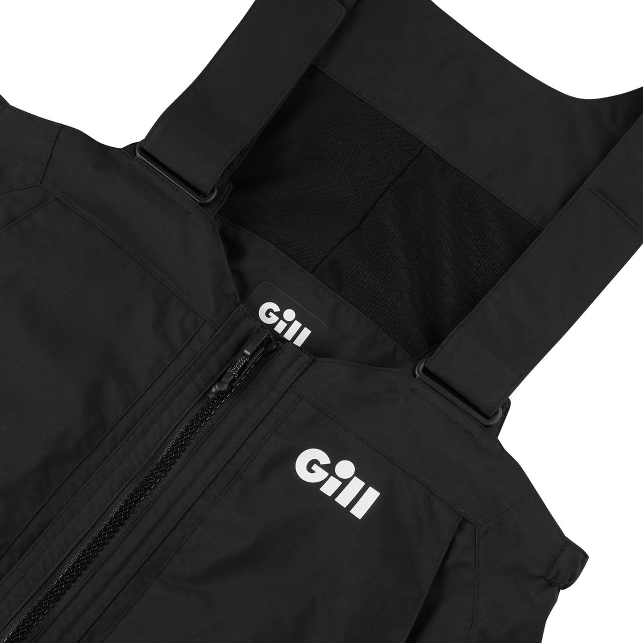 Gill Meridian-X leg zip closeup; double storm guard adds durability during wear.