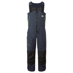 Gill OS2 Offshore Trousers navy side view highlights durable reinforced panels for sea conditions.