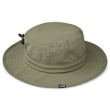 Gill sage sun hat close-up showing stiff brim for glare reduction