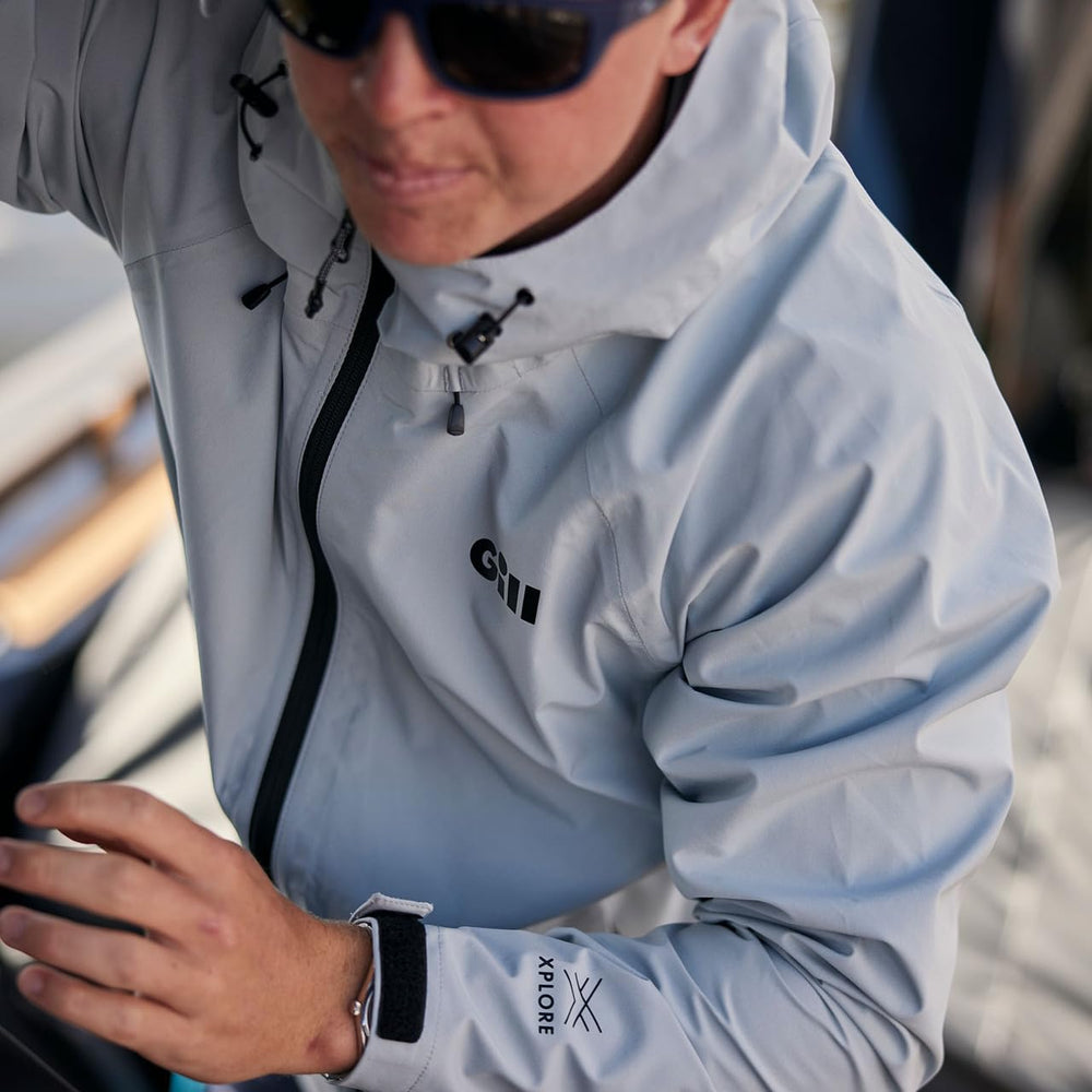 Gill Voyager Rain Jacket XPLORE fabric swatch demonstrates waterproof breathable technology.
