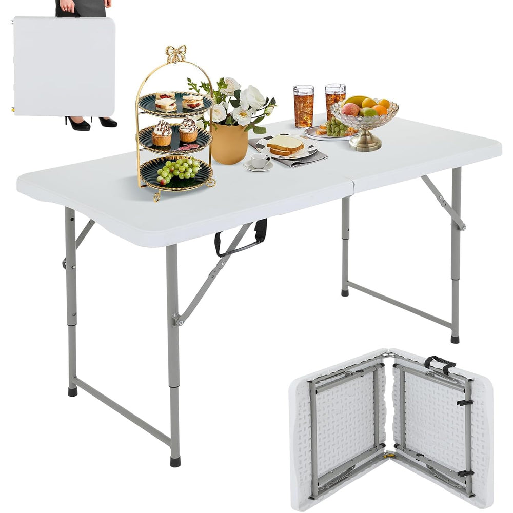 GINMAON 4ft folding table with handle for easy transport at events.
