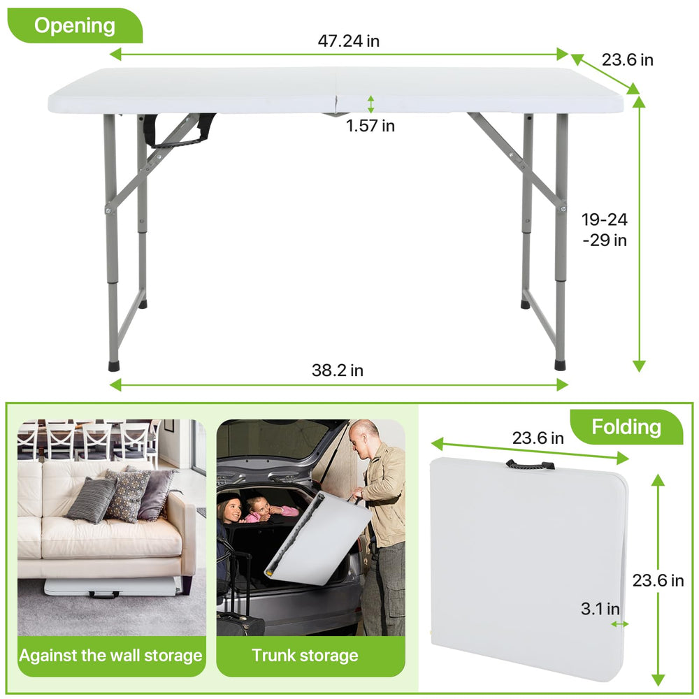 GINMAON folding table with safety buckle for secure transport.