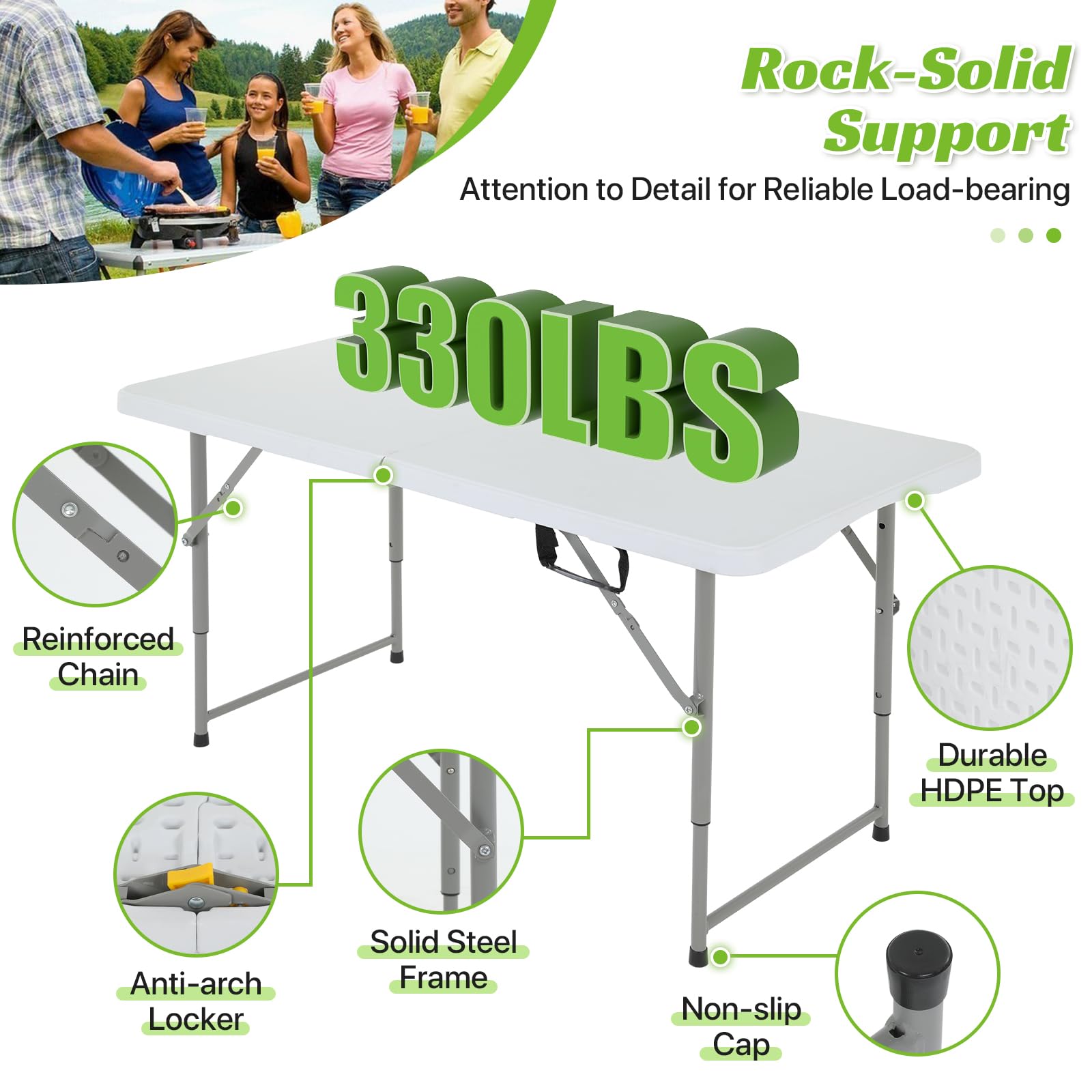 GINMAON waterproof and scratch-resistant tabletop ideal for outdoor use.