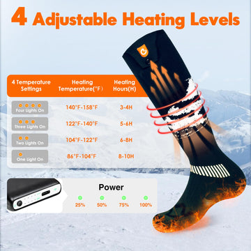 GIOIGOO 6000mAh battery with LED indicators enables long-lasting warmth and at-a-glance power.