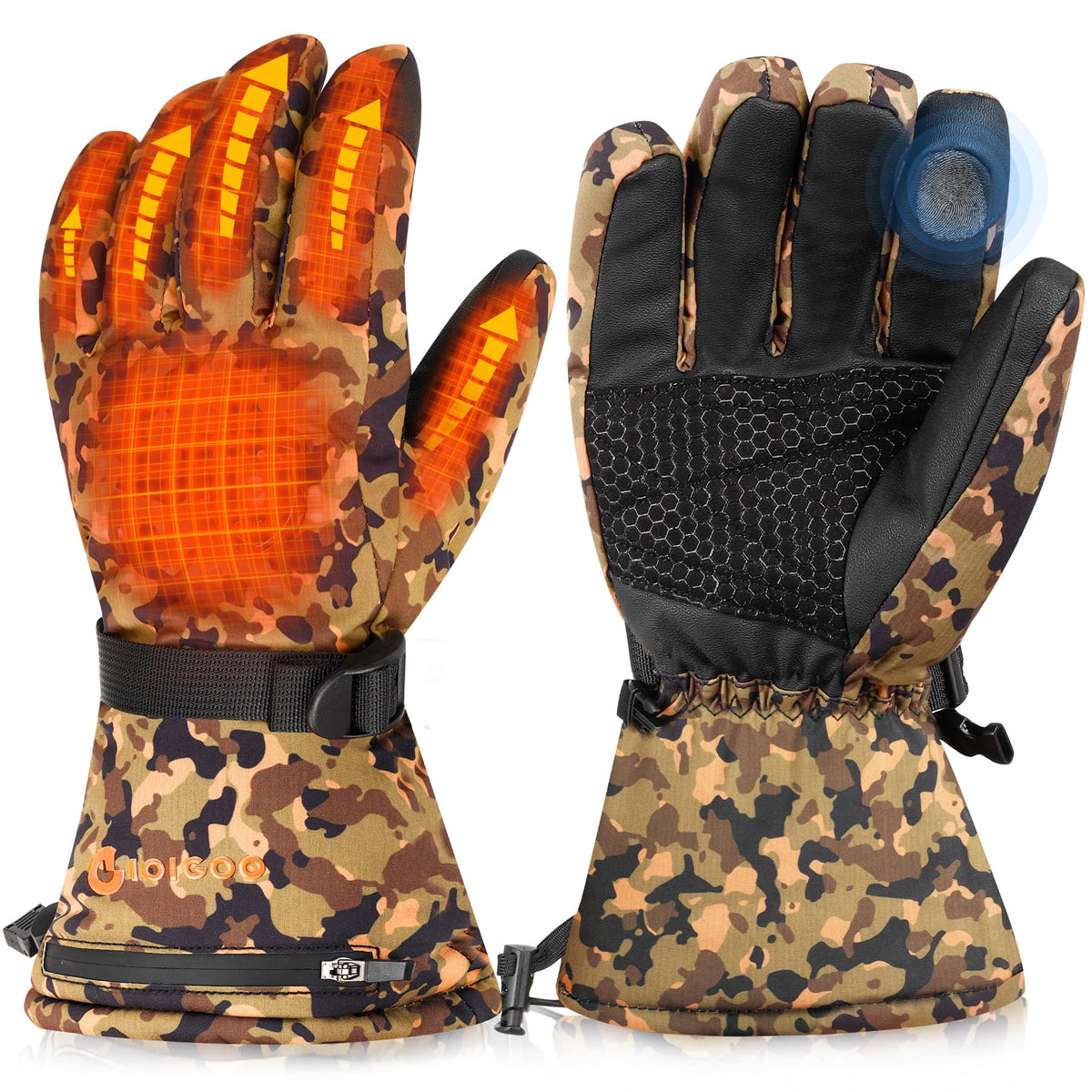 GIOIGOO heated gloves with full-hand coverage for even warmth during winter activities