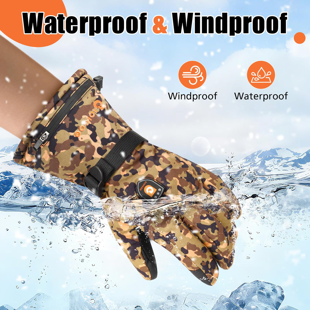 GIOIGOO heated gloves feature a waterproof and windproof shell
