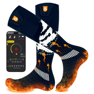 GIOIGOO heated socks with app control offer adjustable warmth for on-the-go comfort.