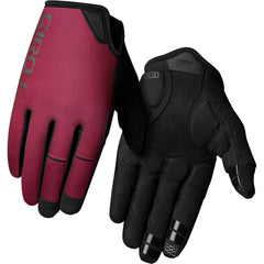 Giro DND Gel Ox Red gloves with reflective details for nighttime visibility
