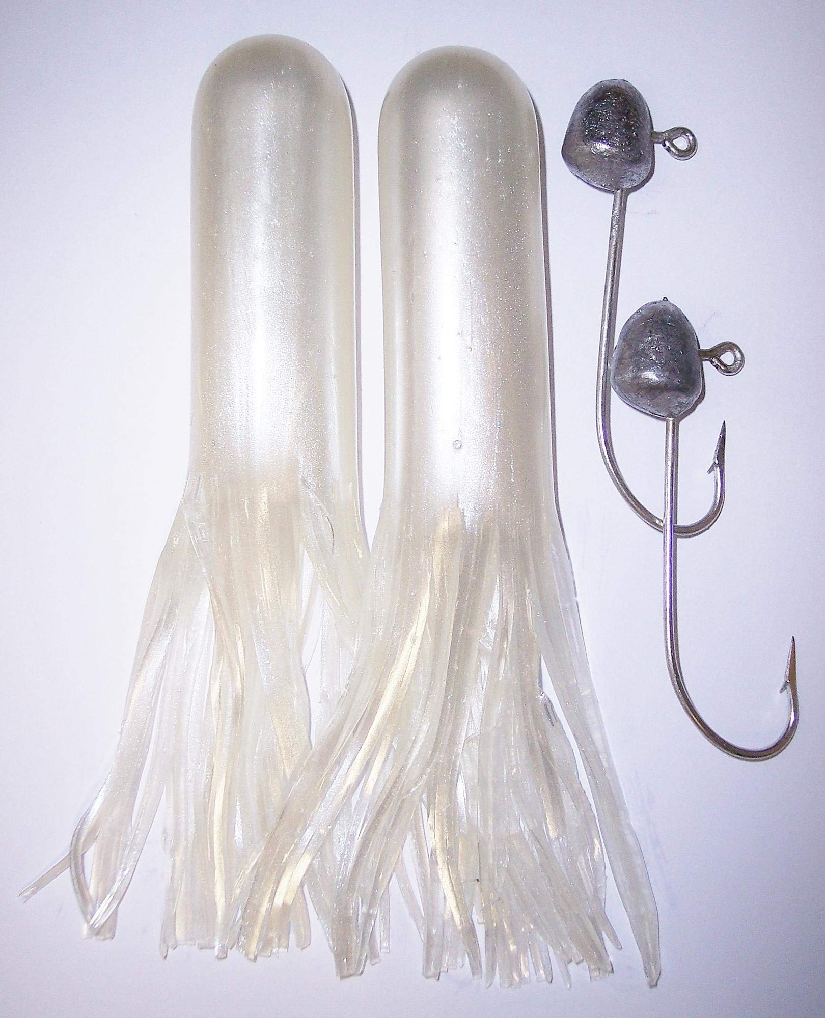 Gitzit 6-inch Super Tube White product image showing durable soft plastics for bigger freshwater fish