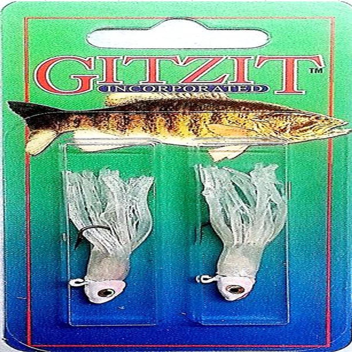 Gitzit Micro TL Tough Guy 2P White jig head ideal for ice fishing and pan fish.