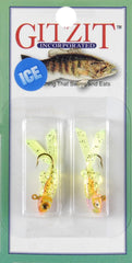 Gitzit Micro TL Tough Guy Chart Orange 8-Inch jig head for ice fishing, enhances lure visibility