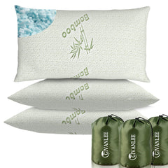 GIVANLEE 3-pack camping pillow folded in storage bag for travel