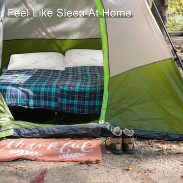 GIVANLEE camping pillow in a backpacking setup for rest