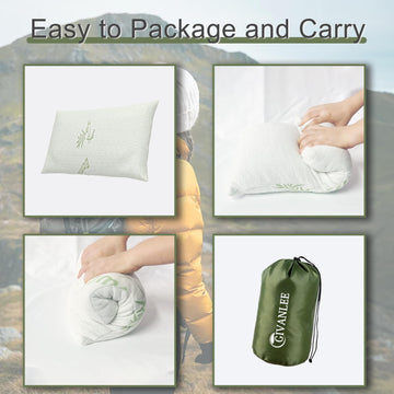 GIVANLEE pillow with included storage bag for organization