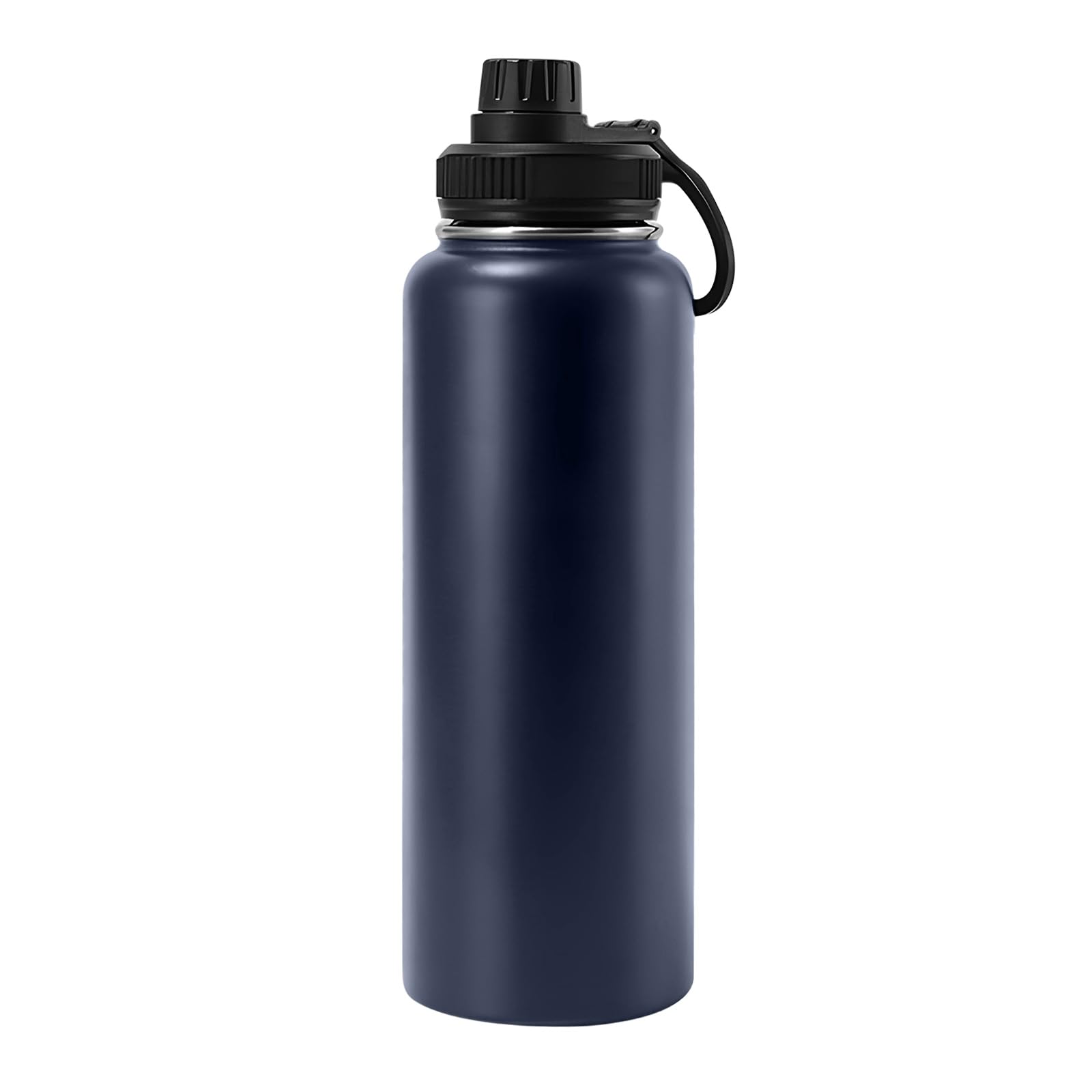 GJV 24oz stainless steel bottle with handle in dark blue, portable for everyday use.