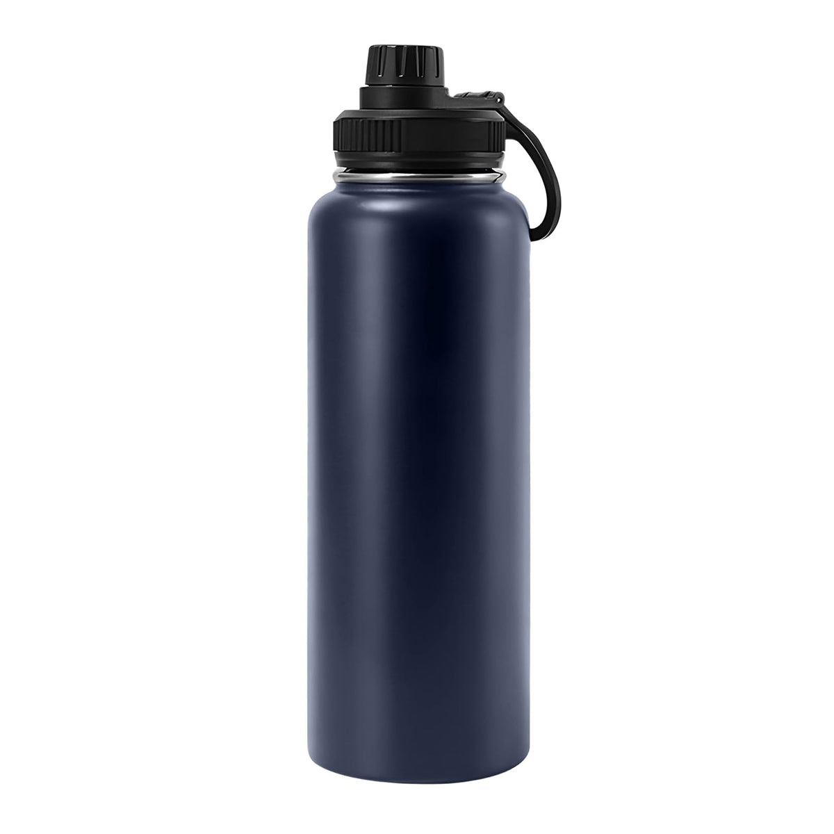 GJV 24oz stainless steel bottle with handle in dark blue, portable for everyday use.