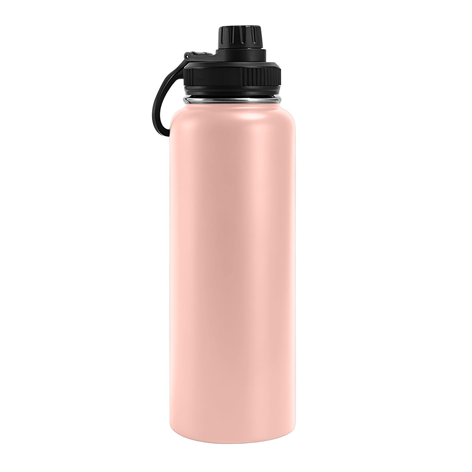 GJV 24oz pink water bottle with handle shown from the front for everyday hydration on the go.