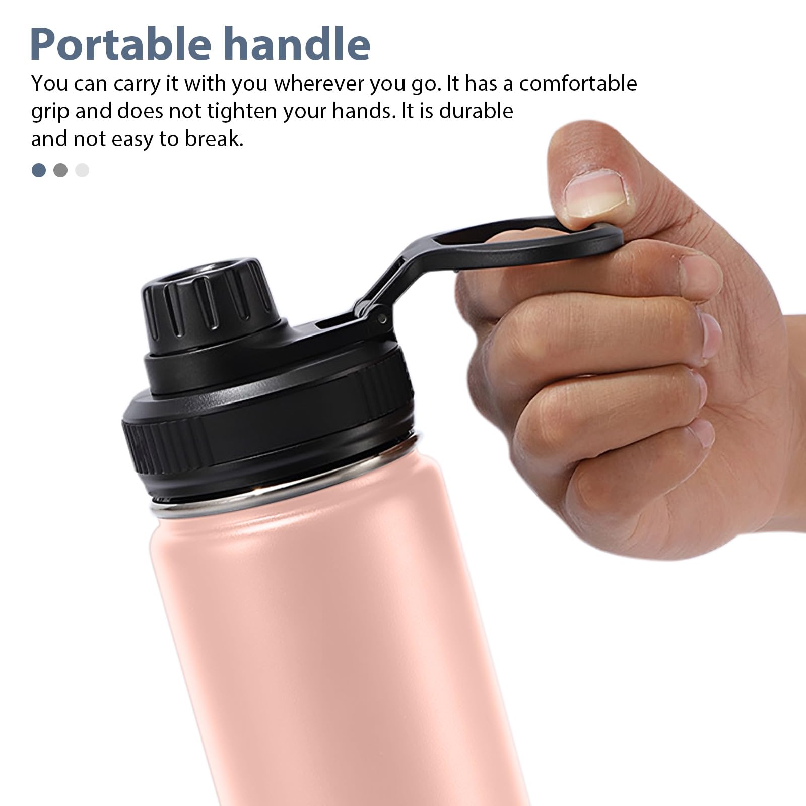 GJV pink bottle in outdoor setting indicating durability for adventures.