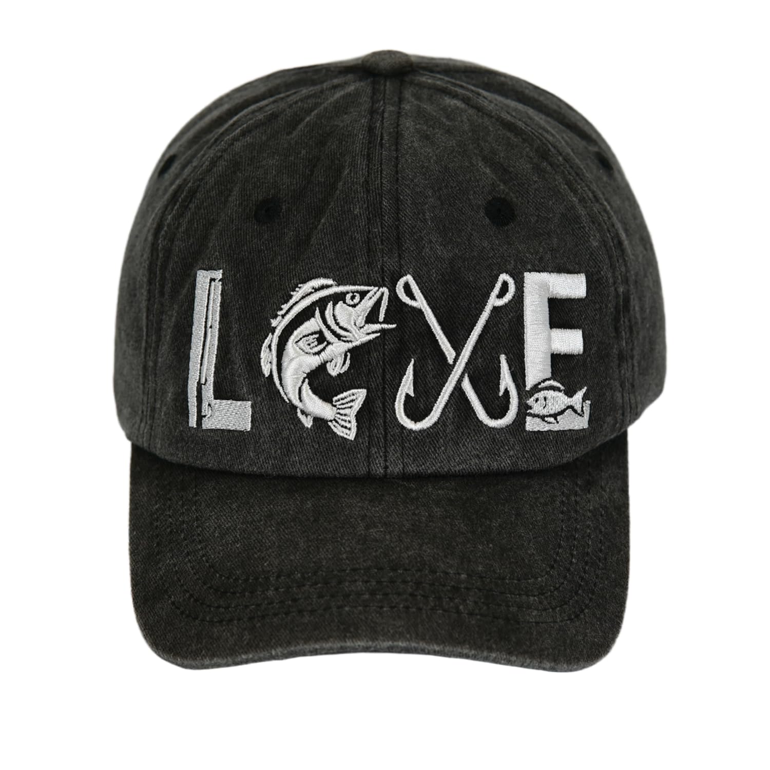 GJYCHL Fishing Hat with Fish On embroidery on the front for casual outdoor style