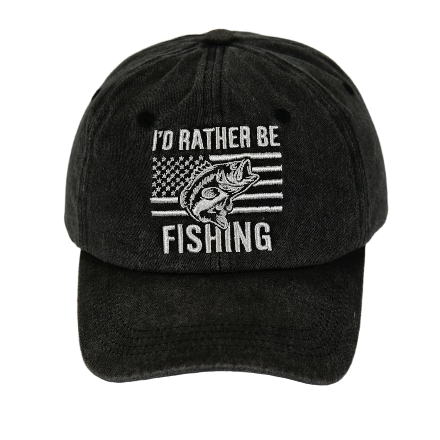 GJYCHL fishing hat front embroidery showcases durable, stylish detail for anglers.