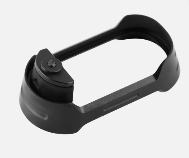 GL0CK aluminum magwell cover left view for 43X/48 watches provides protective, streamlined appearance.